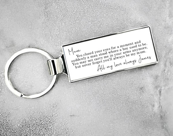 Personalised Sentimental Poem To Mum Metal Keyring